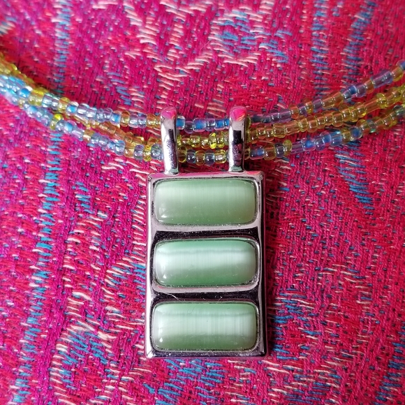 Lia Sophia Summer Sea necklace blue silver green - Picture 3 of 13